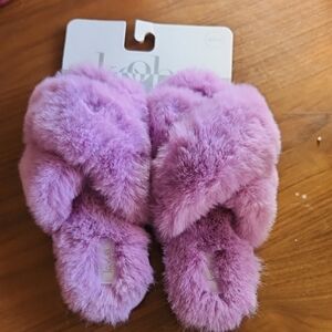 Kooba Purple Fuzzy Slippers